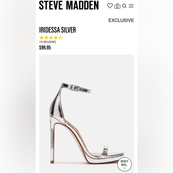 IRIDESSA SILVER STEVE MADDEN SIZE 6 never worn - Picture 3 of 3